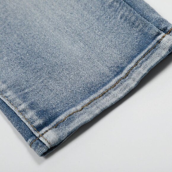 Amiri Blue Letter Full Print Patch Ripped Jeans - Picture 6 of 14